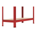 Punane metallist laoriiul 180x90x40