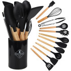 Köögitarvikute Komplekt, Silikoonist ja Puidust, 12 Osa