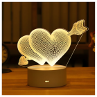 3D Illusiooni Armastus Süda Laualamp