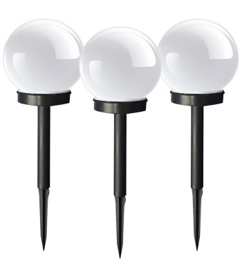 Päikesepaneelil töötav aiakaunistuslamp LED kuul 3 tk