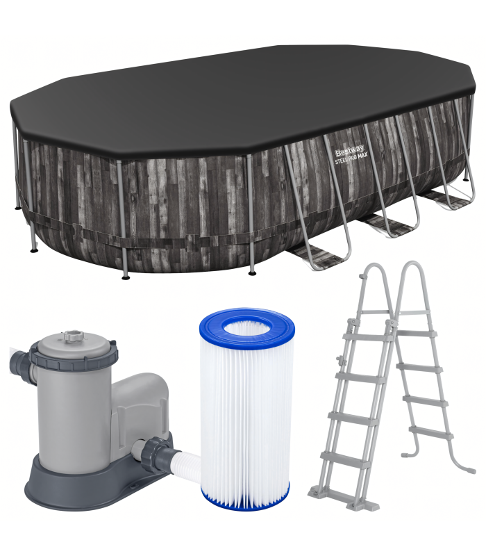 Bestway 5611R Steel Pro Rectangular Garden Pool 610x366x122cm