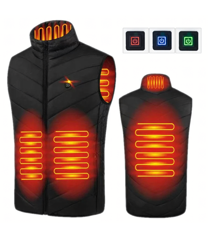 Soojendusega vest USB-ühendusega, 3XL (L), must