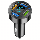 Kiire ja Võimas Autolaadija 3.1A LED LCD 4 x USB 66W Kiirlaadimine