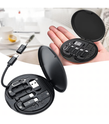 Organiseerija 5in1 Telefonile Adapteritega USB-C Lightning Micro USB-A