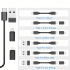Organiseerija 5in1 Telefonile Adapteritega USB-C Lightning Micro USB-A