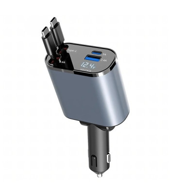 Auto Laadija 4in1 USB C Kokkupandav Kinnitus 120W Kiirlaadimine 80 cm