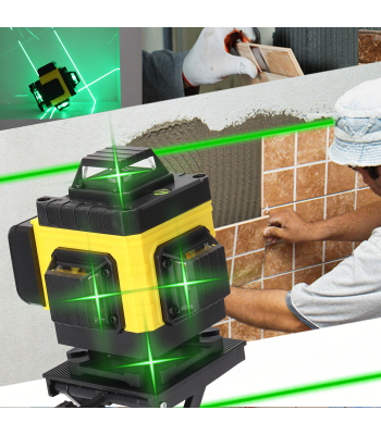 Laserpoziomer 4D 360° 16 Joont Statiivi ja 2 Akuga