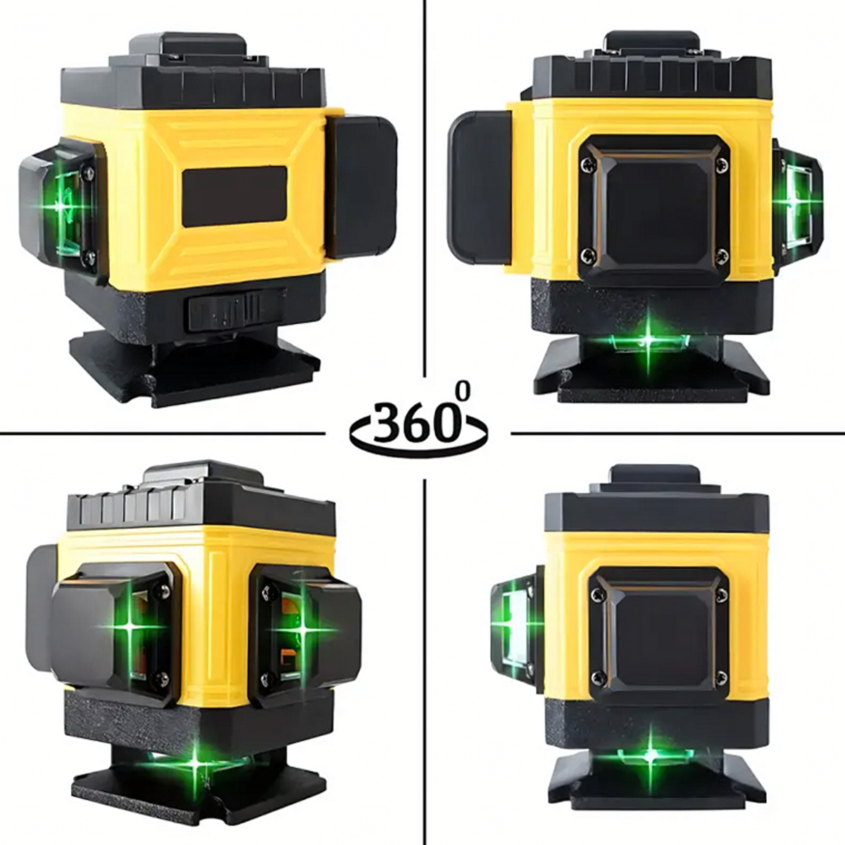 Laserpoziomer 4D 360° 16 Joont Statiivi ja 2 Akuga