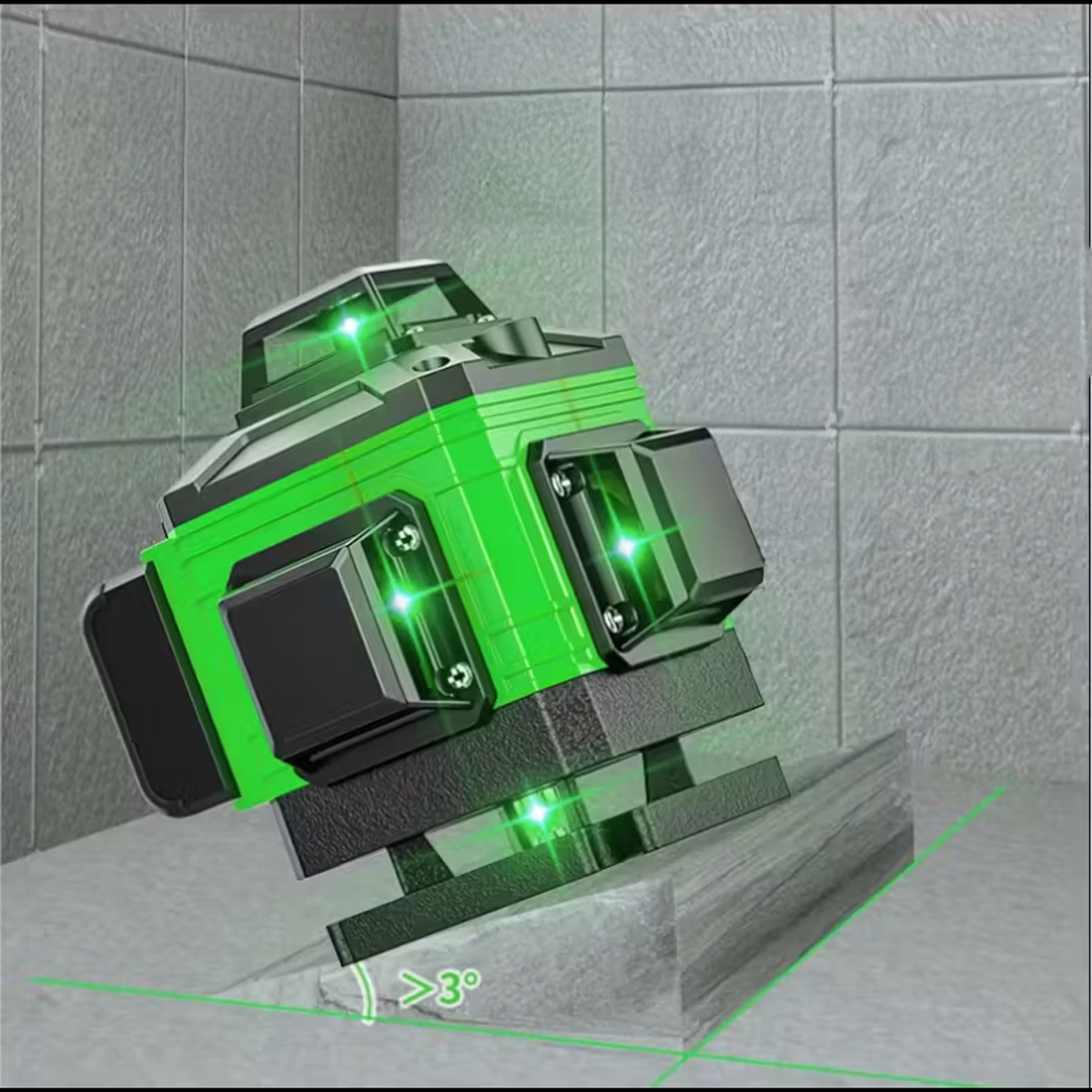 Laserpoziomer 4D 360° 16 Joont Statiivi ja 2 Akuga