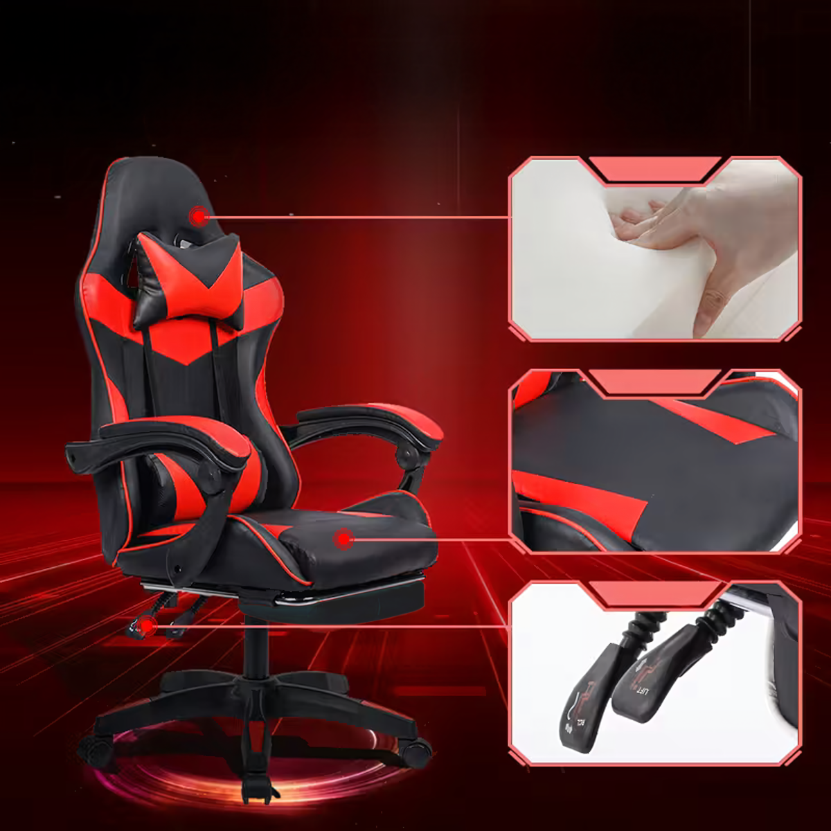 Mänguritool Kontoritool Jalatoega