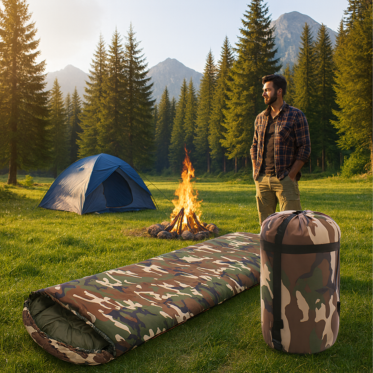 Moodumiskott 2in1 Moro Mumia Turistlik Kerge Soe Kootud Kapuutsiga 210x75 cm