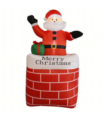 Täispuhutav Jõuluvana korstnas valgusdekoratsioon LED 150 cm