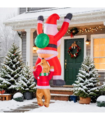 Täispuhutav Jõuluvana Põhjapõdraga 1,8m