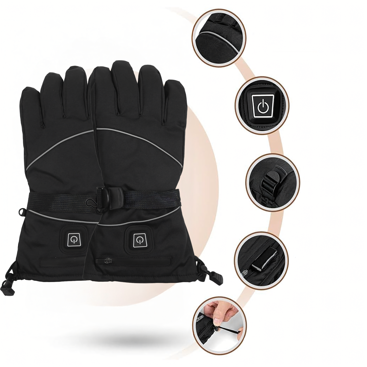 Soojendusega talvekindaid elektrilised kindad 2x Powerbank