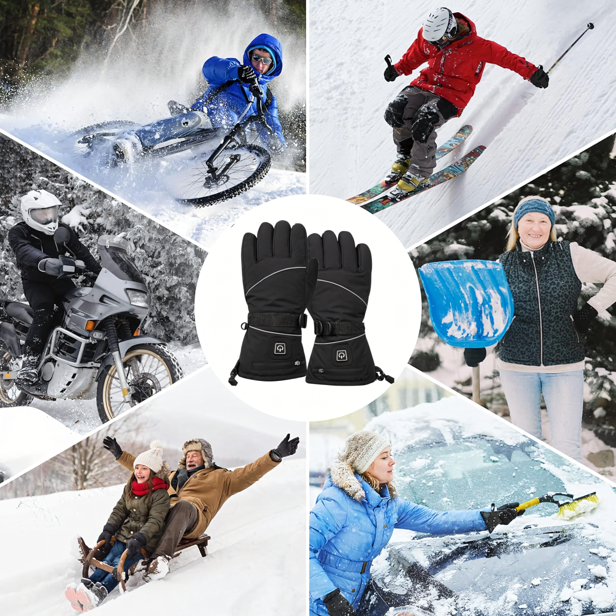 Soojendusega talvekindaid elektrilised kindad 2x Powerbank