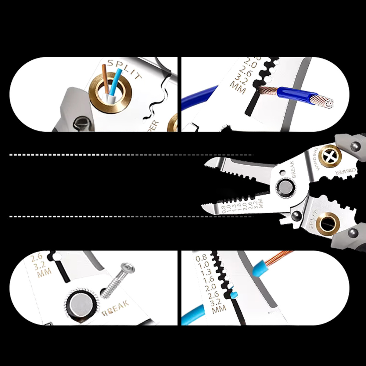 Isolatsiooni eemaldamise tangid 7 in 1