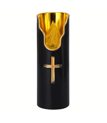 LED Küünal Aku Must Küünal Leekefektiga 15cm Matusele