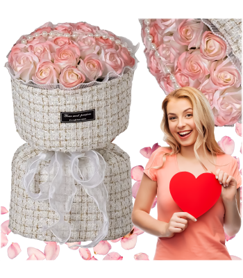 Mydlane Róże Rożowe LED komplekt Walentynai Naistepäev Kingitus Sünnipäev