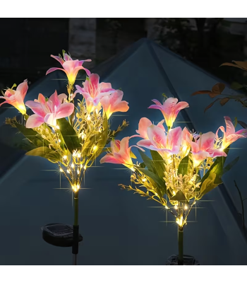 Aias päikeselamp Liilia lill Dekoratiivsed LED lilled