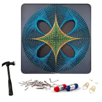 Loominguline String Art Komplekt - 40x40 cm Geomeetriline Ratas