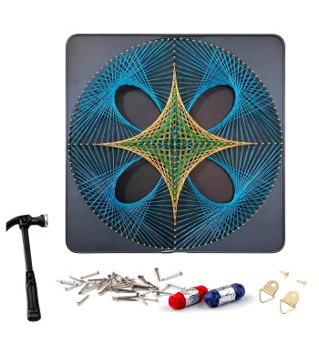 Loominguline String Art Komplekt - 40x40 cm Geomeetriline Ratas
