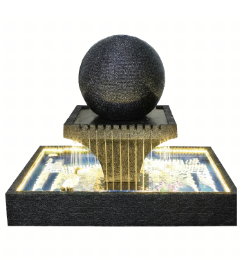 suur aiapurskkaev veekeraga 140 x 140 x 120 cm led-valgustusega