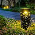 12 aiavalgustit päikesepaneeliga, maasse torgatav dekoratiivne tõrvik-latern