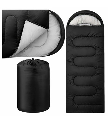 matkamagamiskott 2 ühes 210 x 75 cm kapuutsi, teki ja kotiga, must