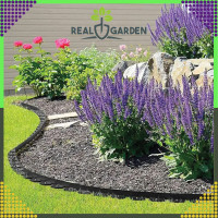 225-osaline aiapiirde komplekt 60 mm x 50 mm x 10 m, 30 kinnitusvaiaga, must