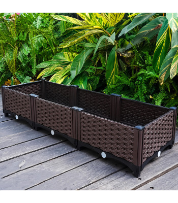 Modulaarne pruun aiakast lilledele ja köögiviljadele 120 x 40 x 22 cm