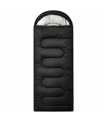 180 tk muumia-tüüpi matkamagamiskott 2in1, 210 × 75 cm, must