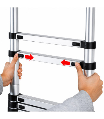 70 tk toetatav teleskoopredel, 11 astmega, kokkupandav, 150 kg, libisemisvastane, 3,2 m