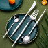 240 söögiriistade komplekti 24 osaga, 6 inimesele, läikiv viimistlus ja karp