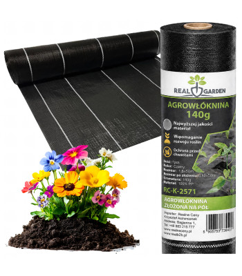 Must UV-kindel umbrohutõrje agrokiudkangas 140G 1,6x50m