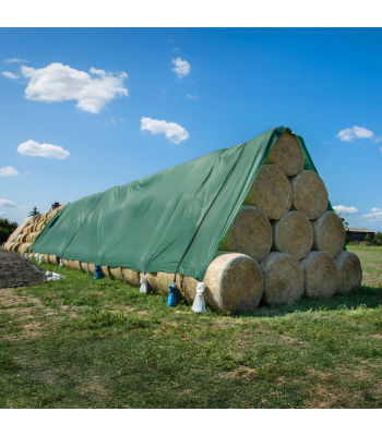 Kaitsev agrokiud põhuhunnikute ja heinakuhjade katmiseks, 140 g/m², 9,8 × 12,5 m