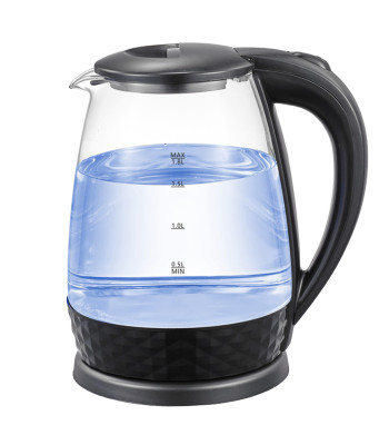 Klaasist elektriline veekeetja, võimas, vaikne, terasest ja juhtmeta, 1800W, 1,8L