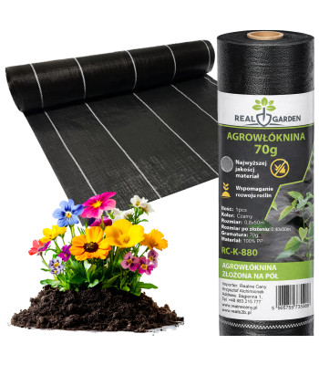 Must UV-kindel umbrohutõrjematt, agrokangas, 70 g, 0,8 m × 50 m