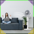 Juhtmevaba 3-in-1 ventilaator terrassile, põrandale ja kontorisse koos puldiga, 38–82 cm