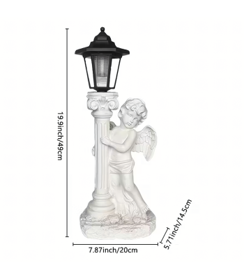 Päikeseenergial töötav LED-inglikujuke, küünlajalg, aiakaunistus hauale, 49 cm