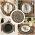 Ümmargune boho-stiilis kaitsev lauamatt taldrikule, 38 cm