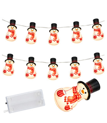 led-jõulutulede girland lumememmed, jõulukaunistus 10 tk, 110 cm