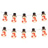 led-jõulutulede girland lumememmed, jõulukaunistus 10 tk, 110 cm