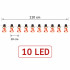 led-jõulutulede girland lumememmed, jõulukaunistus 10 tk, 110 cm