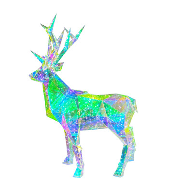 LED-holograafiline jõulupõder, geomeetriline aiakaunistus 3D 90cm