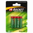 Rocketi tsink-süsinikpatareide komplekt, 40 tk (10 komplekti × 4 tk), AAA R03 1,5V