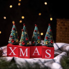 Jõulune lauakaunistus – kuused kuubikutel, jõulukaunistus XMAS