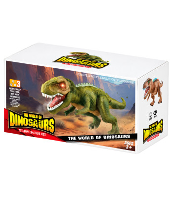 Interaktiivne kaugjuhitav robot-dinosaurus, kõnnib, möirgab ja helendab, T-Rex RC