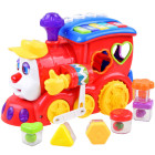 Interaktiivne Lokomotiiv Sorter + Värvilised Klotsid Muusika + Valgus