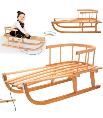 Puust kelk koos seljatoega