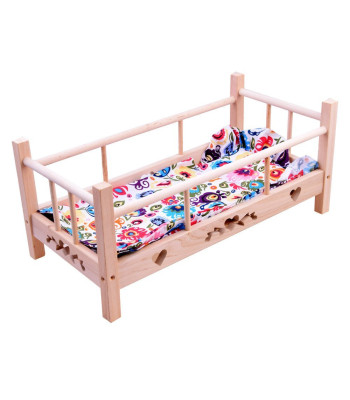 Puidust nukuvoodi 50cm + voodipesu ZA2781